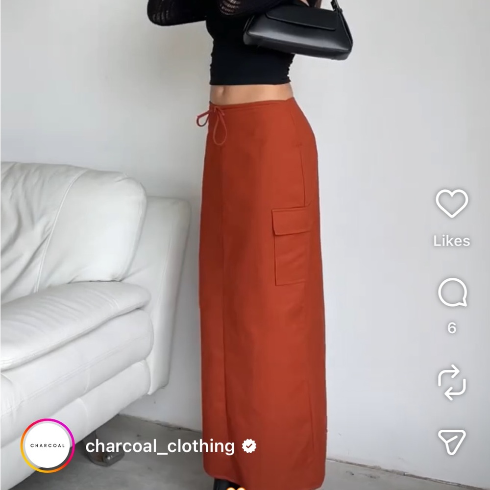Charcoal midi skirt - Picture 4 of 7